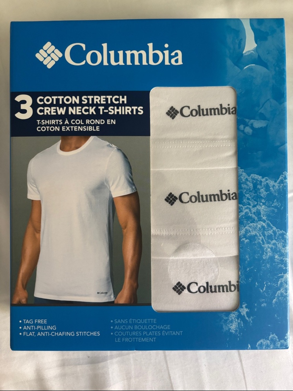 Columbia White Crew Neck T-Shirt 3-Pack